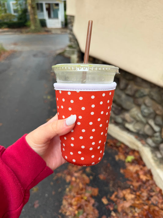 Orange Polka Dot Cup Sleeve