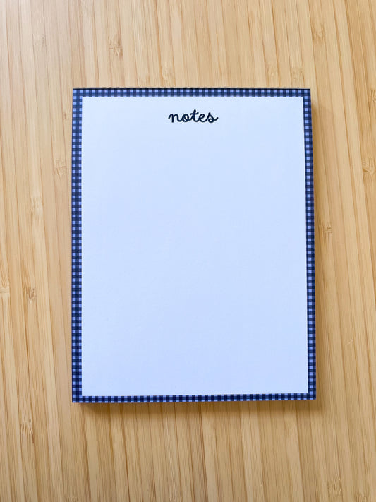 Blue Gingham Notepad