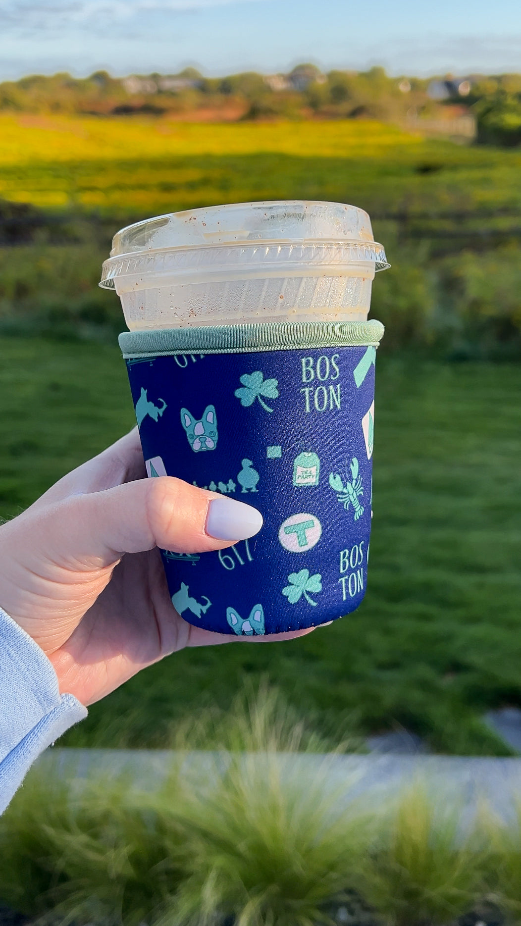 Dark Blue Boston Cup Sleeve