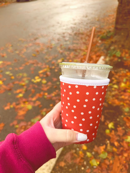 Orange Polka Dot Cup Sleeve