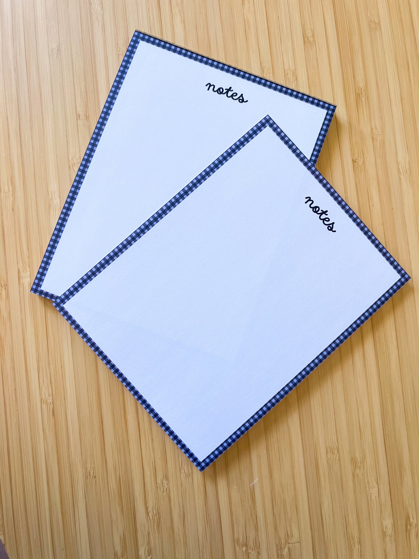 Blue Gingham Notepad