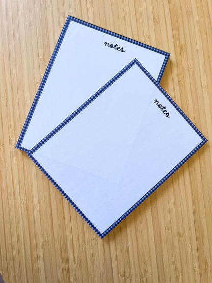 Blue Gingham Notepad
