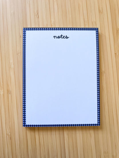 Blue Gingham Notepad