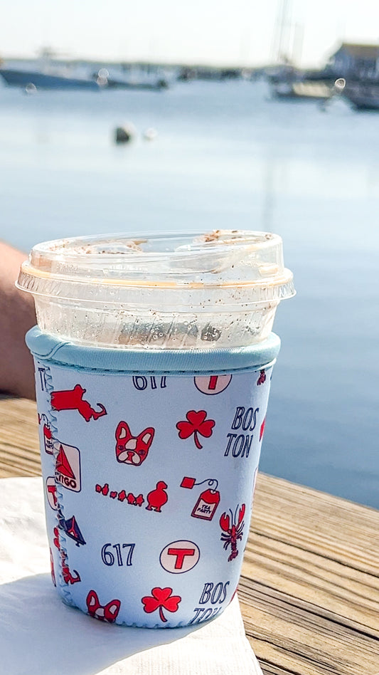 Light Blue Boston Cup Sleeve
